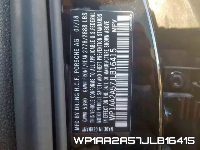 WP1AA2A57JLB16415 фото 2