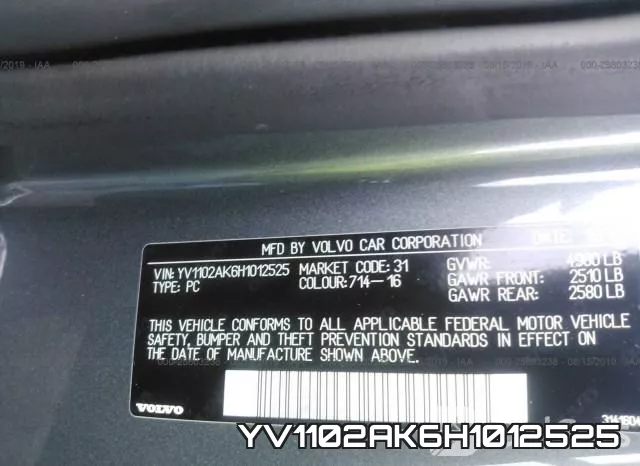 YV1102AK6H1012525 фото 10