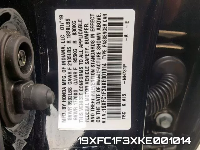 19XFC1F3XKE001014 фото 2