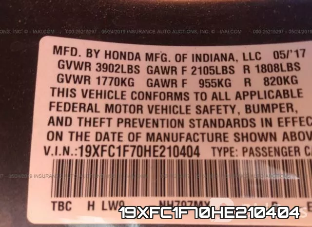 19XFC1F70HE210404 фото 10