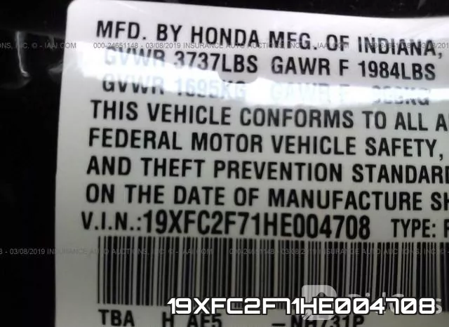 19XFC2F71HE004708 фото 10