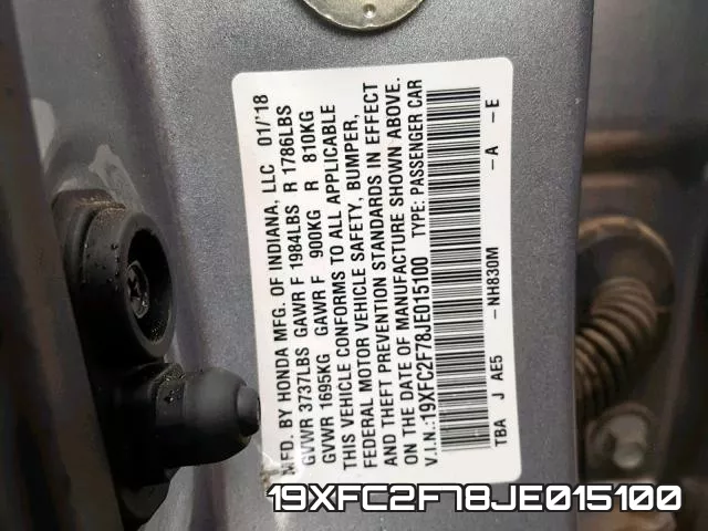 19XFC2F78JE015100 фото 2