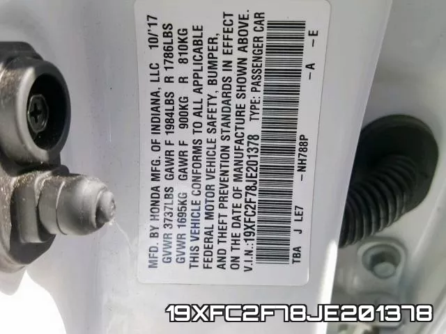 19XFC2F78JE201378 фото 2
