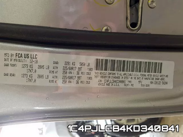 1C4PJLCB4KD340841 фото 2