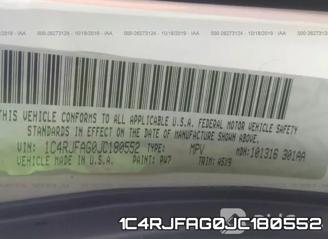 1C4RJFAG0JC180552 фото 10