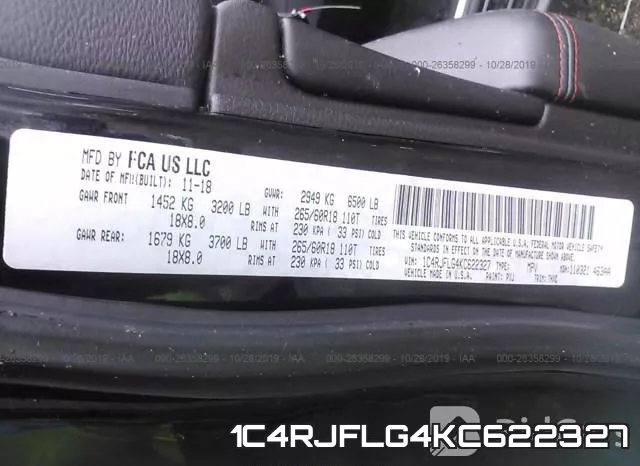 1C4RJFLG4KC622327 фото 10