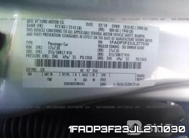 1FADP3F23JL277030 фото 9