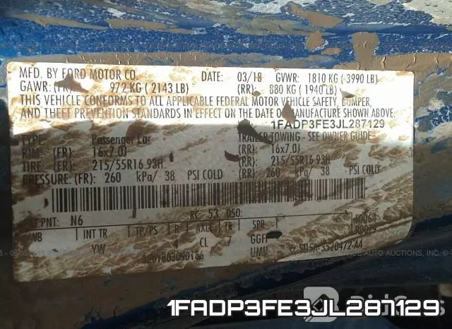 1FADP3FE3JL287129 фото 10
