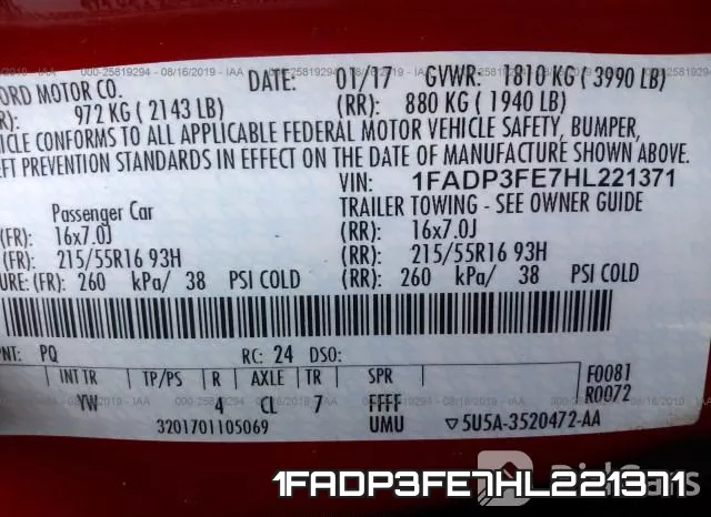 1FADP3FE7HL221371 фото 10