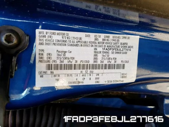 1FADP3FE8JL277616 фото 2