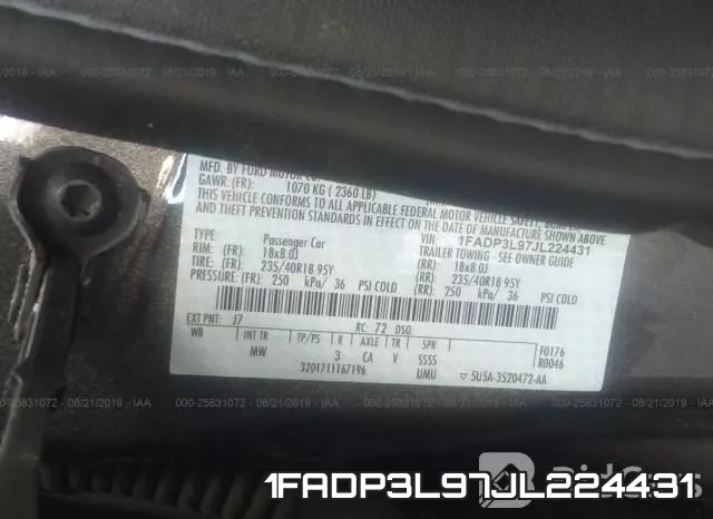 1FADP3L97JL224431 фото 10