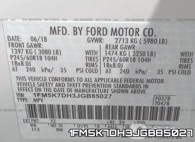 1FM5K7DH3JGB85027 фото 10
