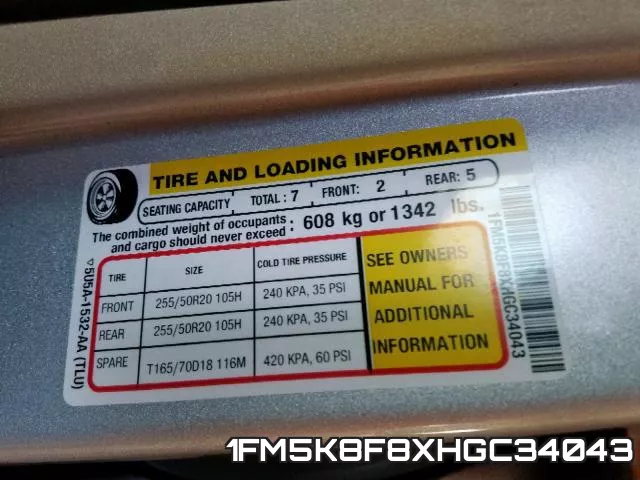 1FM5K8F8XHGC34043 фото 2