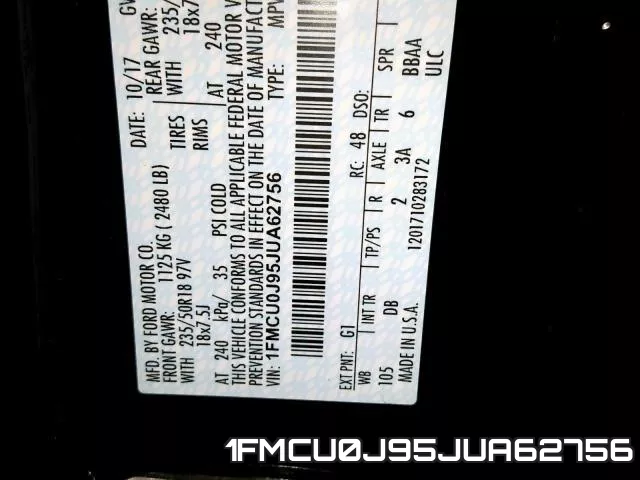 1FMCU0J95JUA62756 фото 2