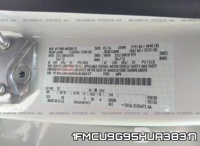 1FMCU9G95HUA38317 фото 10
