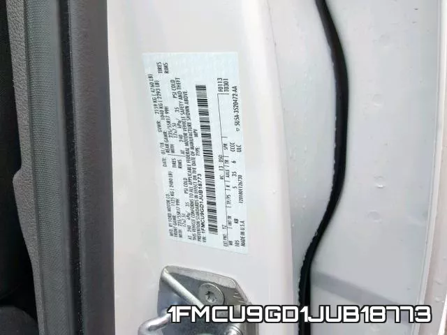 1FMCU9GD1JUB18773 фото 2