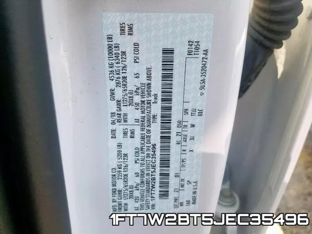 1FT7W2BT5JEC35496 фото 2