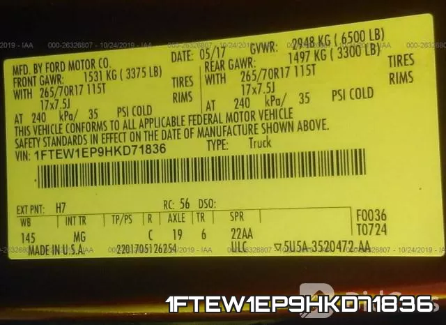 1FTEW1EP9HKD71836 фото 10