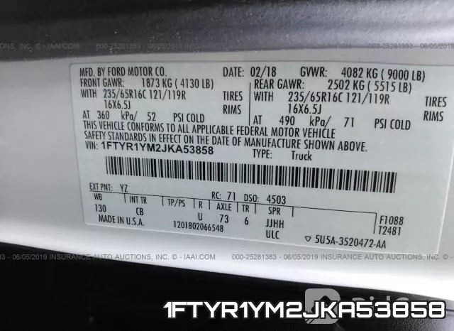 1FTYR1YM2JKA53858 фото 10