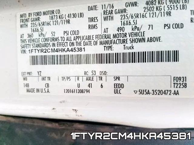 1FTYR2CM4HKA45381 фото 2