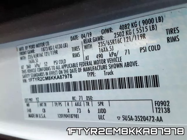 1FTYR2CM8KKA87978 фото 2