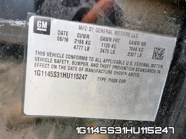 1G1145S31HU115247 фото 2