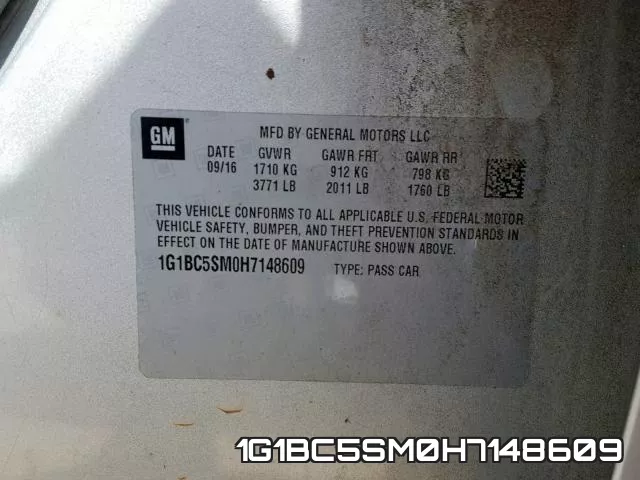 1G1BC5SM0H7148609 фото 2