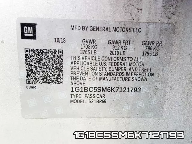 1G1BC5SM6K7121793 фото 2