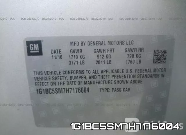 1G1BC5SM7H7176004 фото 10