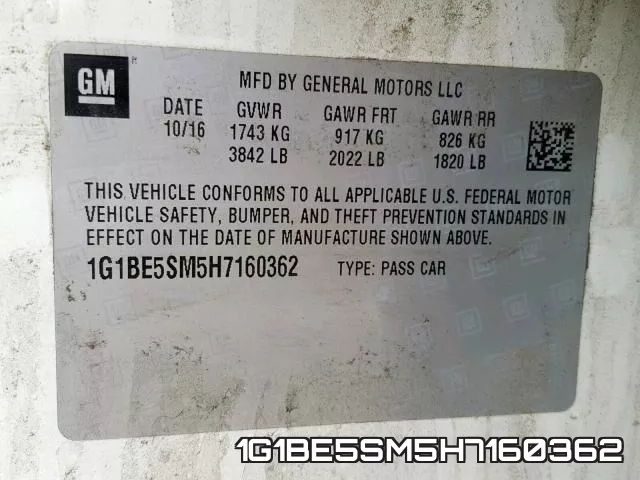 1G1BE5SM5H7160362 фото 2