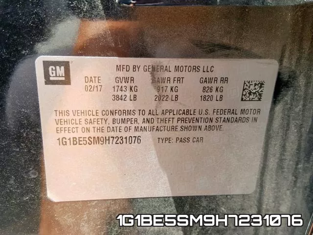 1G1BE5SM9H7231076 фото 2