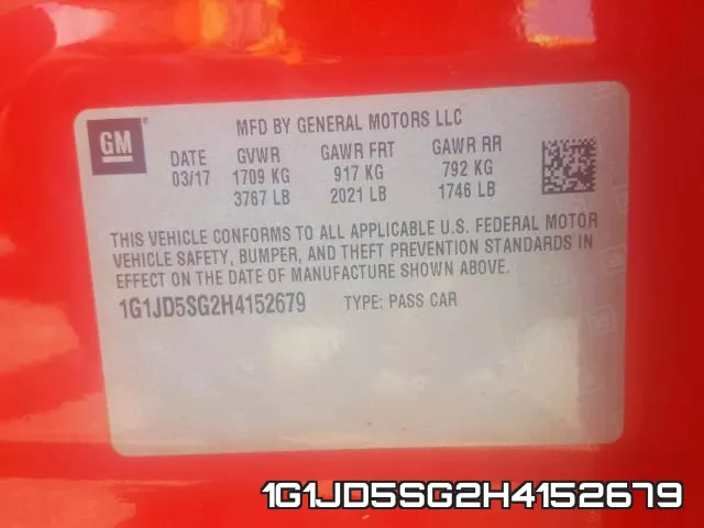 1G1JD5SG2H4152679 фото 2