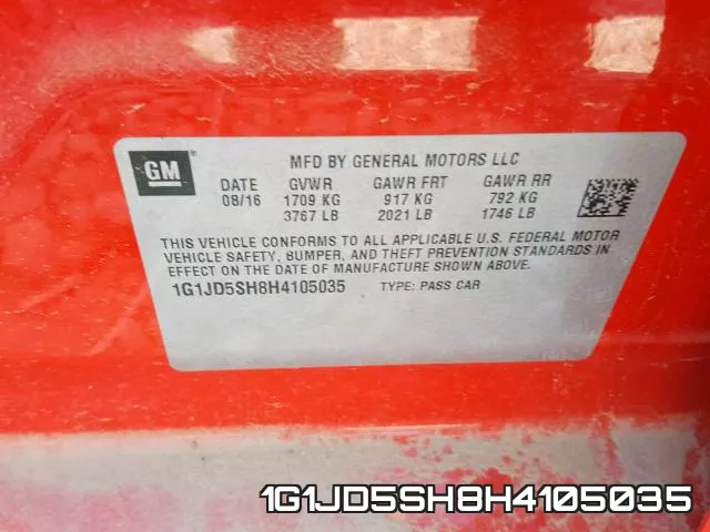 1G1JD5SH8H4105035 фото 2
