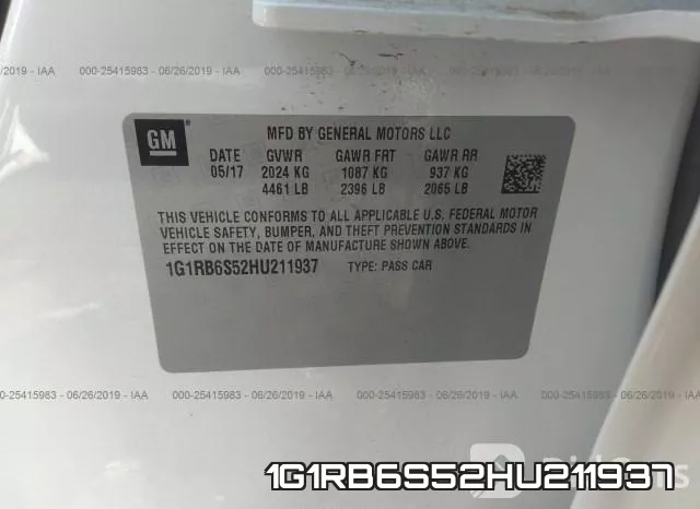1G1RB6S52HU211937 фото 10