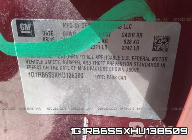 1G1RB6S5XHU138509 фото 10