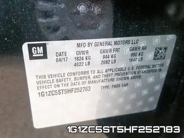 1G1ZC5ST5HF252783 фото 2