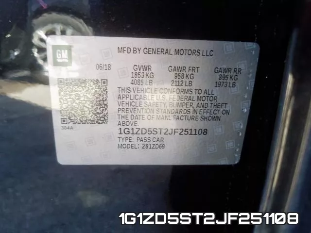 1G1ZD5ST2JF251108 фото 2