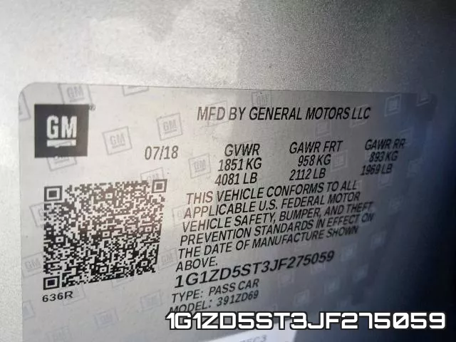 1G1ZD5ST3JF275059 фото 2