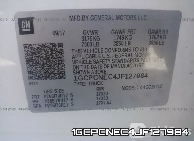 1GCPCNEC4JF127984 фото 10