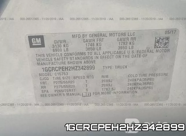1GCRCPEH2HZ342899 фото 10