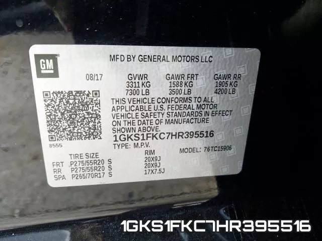 1GKS1FKC7HR395516 фото 2