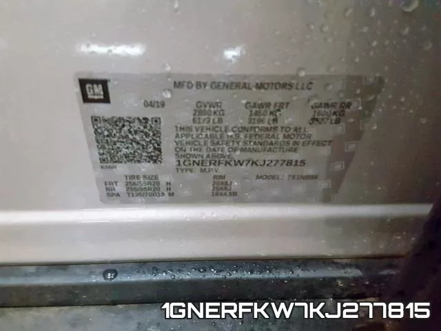 1GNERFKW7KJ277815 фото 2