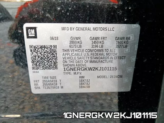 1GNERGKW2KJ101115 фото 2
