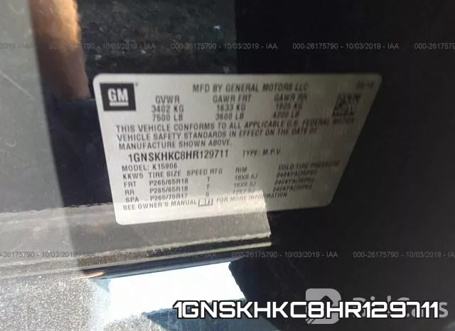 1GNSKHKC8HR129711 фото 10