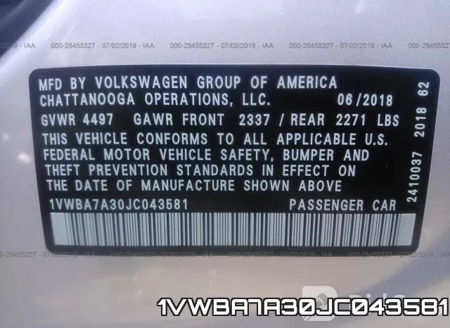 1VWBA7A30JC043581 фото 10