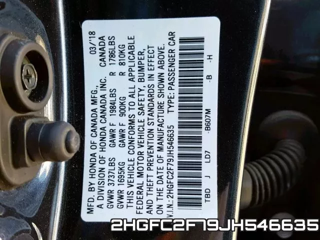 2HGFC2F79JH546635 фото 2