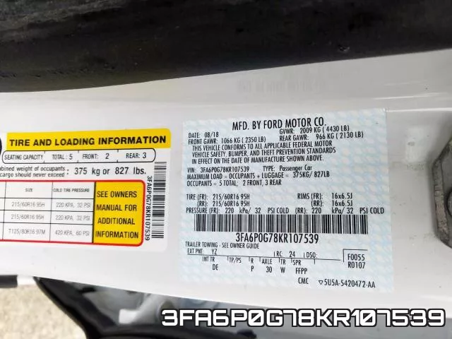 3FA6P0G78KR107539 фото 2