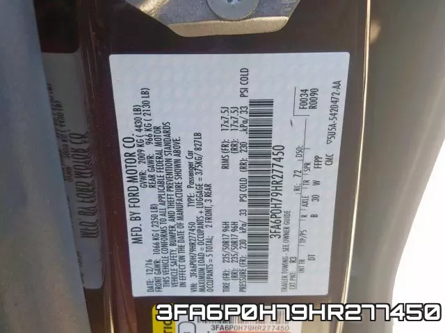 3FA6P0H79HR277450 фото 2