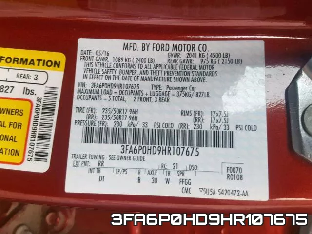 3FA6P0HD9HR107675 фото 2