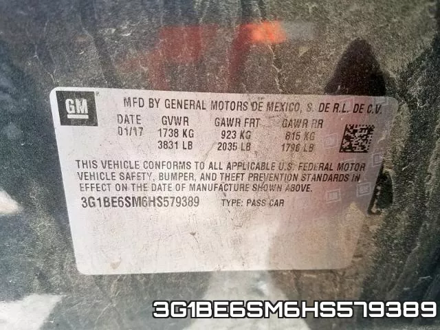 3G1BE6SM6HS579389 фото 2